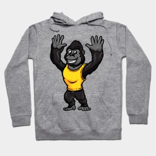 Cute Anthropomorphic Human-like Cartoon Character Gorilla in Clothes Hoodie